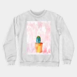 Minimal Mini Cactus In Pot Crewneck Sweatshirt